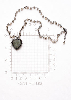 Mystic Labradorite Heart Necklace