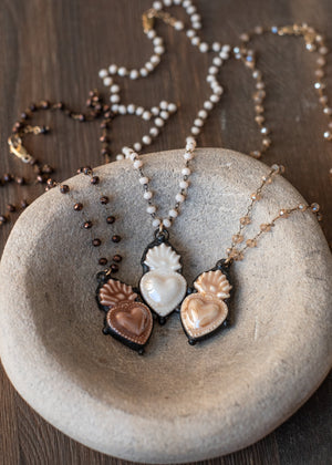 Burning Sacred Heart Necklace