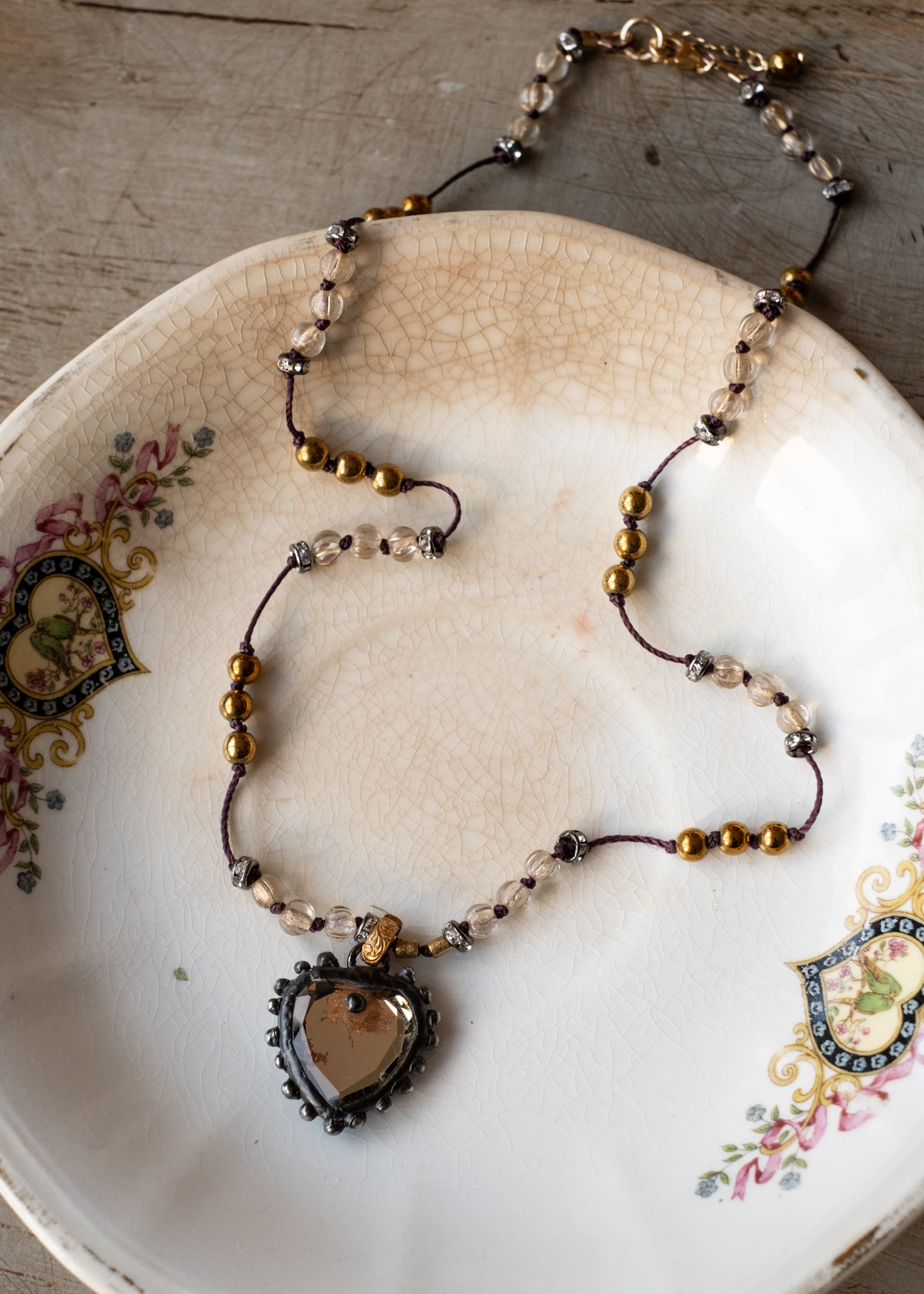 Faceted Heart Pendant Necklace