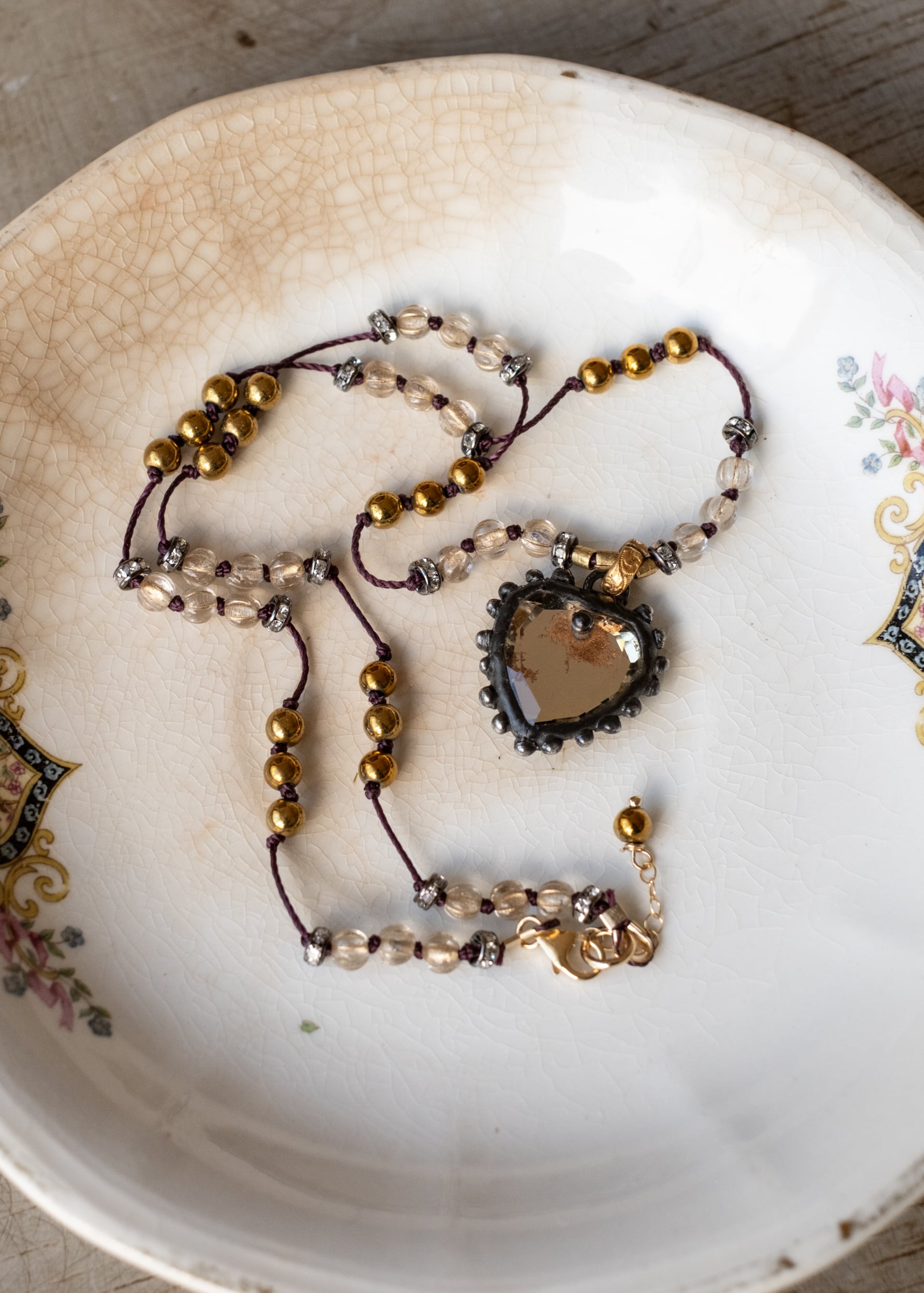 Faceted Heart Pendant Necklace