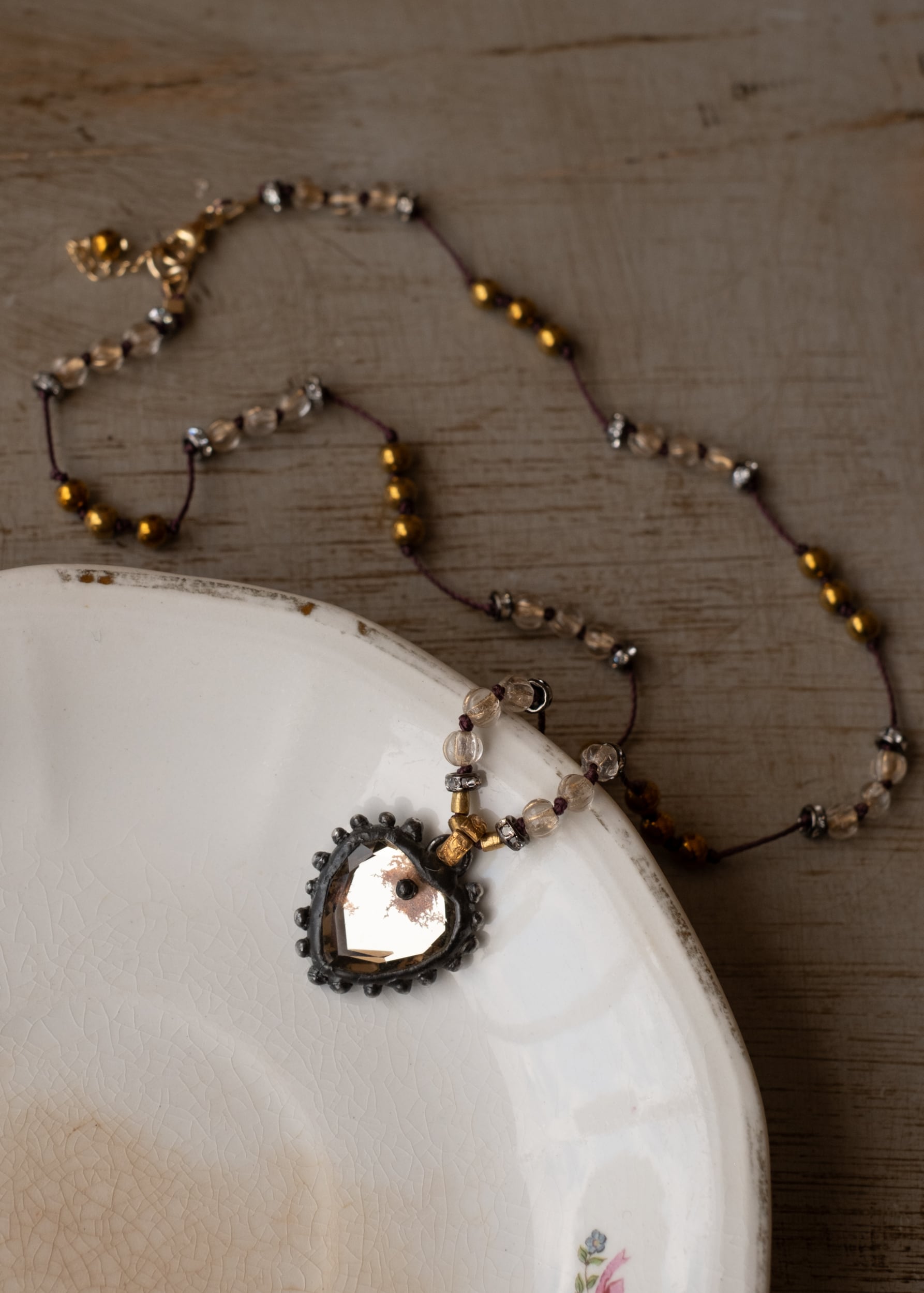 Faceted Heart Pendant Necklace