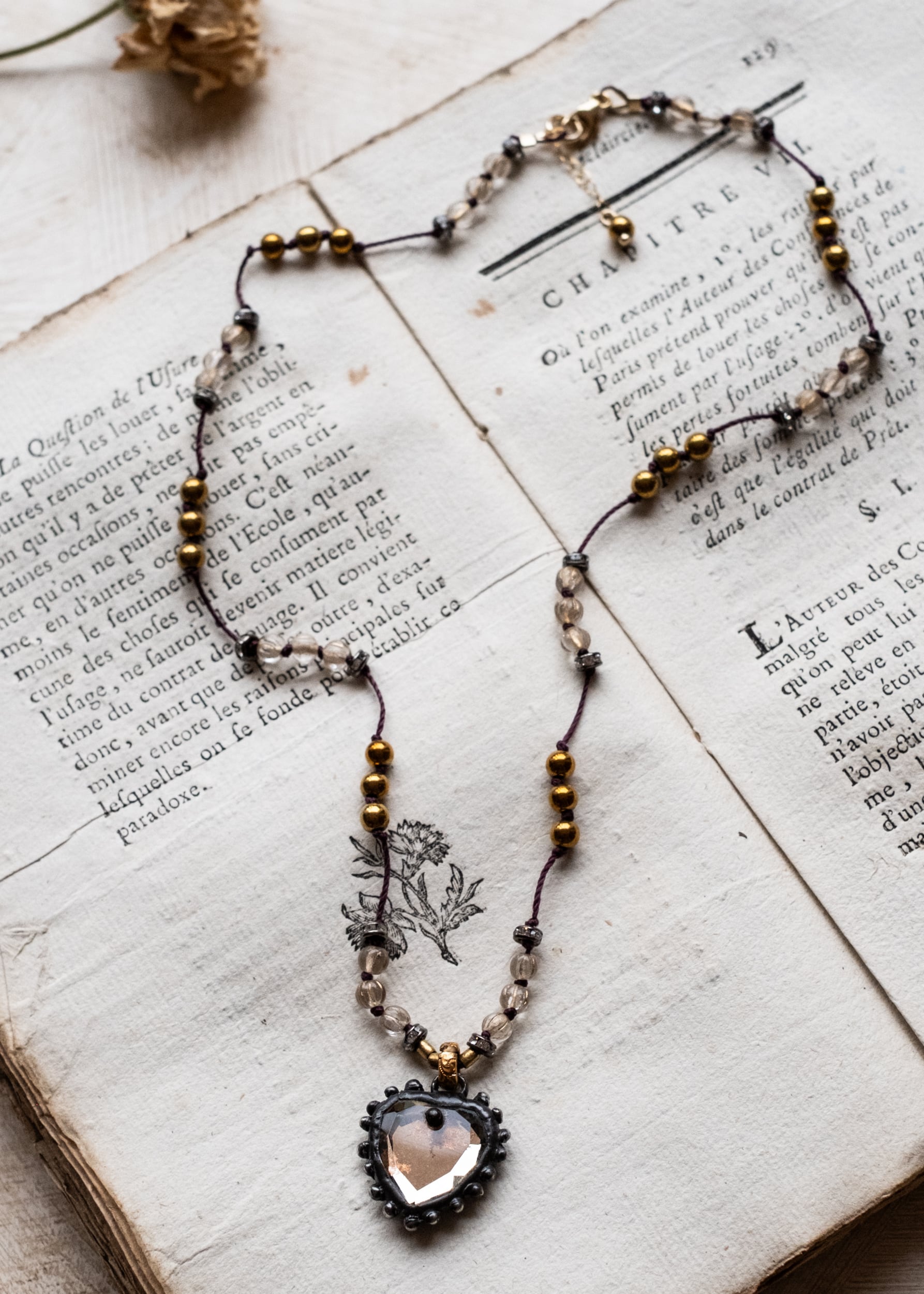 Faceted Heart Pendant Necklace