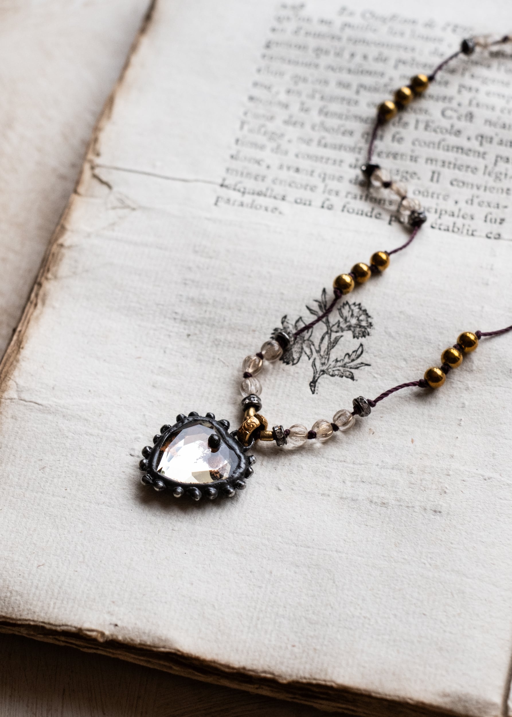 Faceted Heart Pendant Necklace