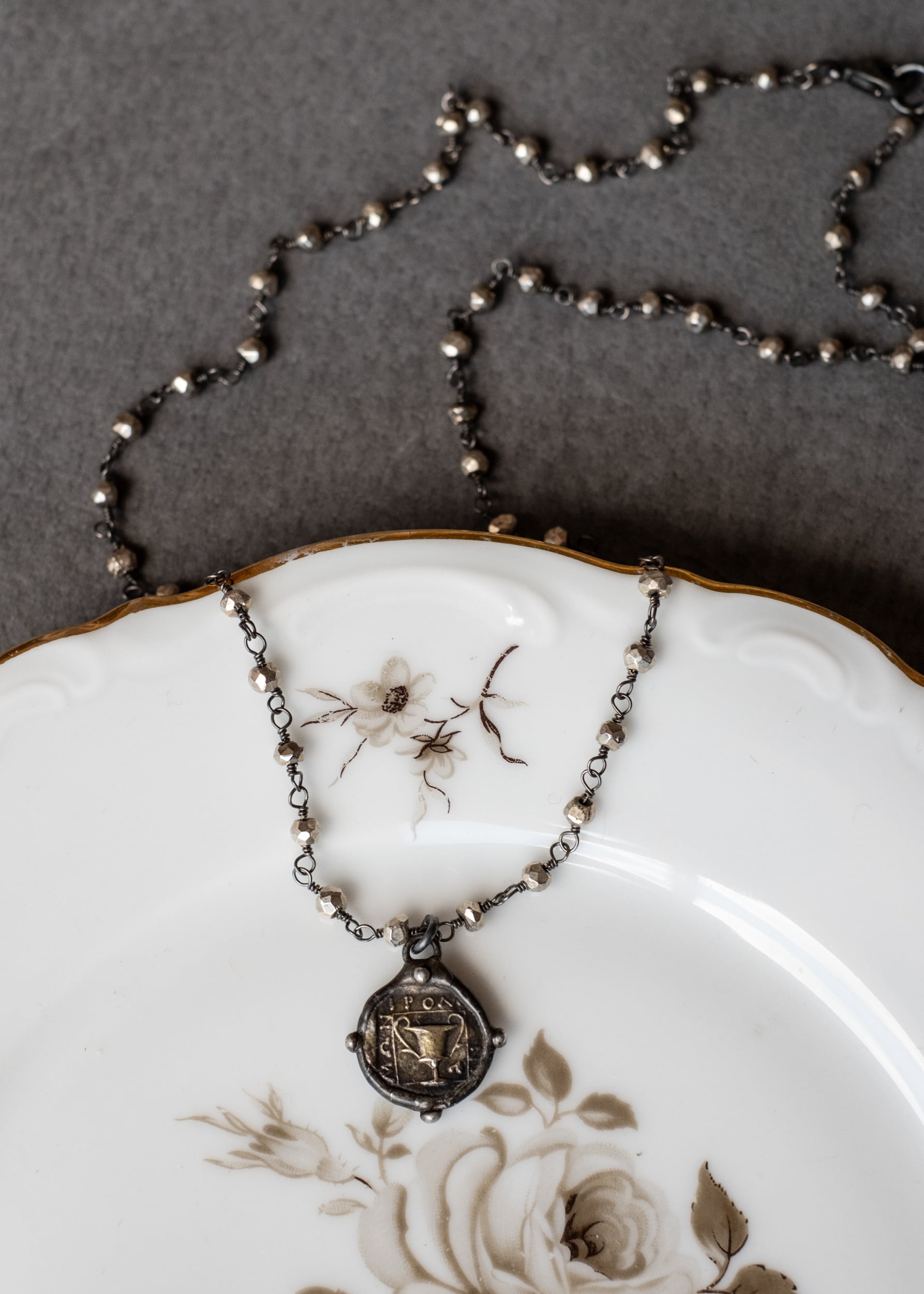 Pegasus and Urn Coin Necklace