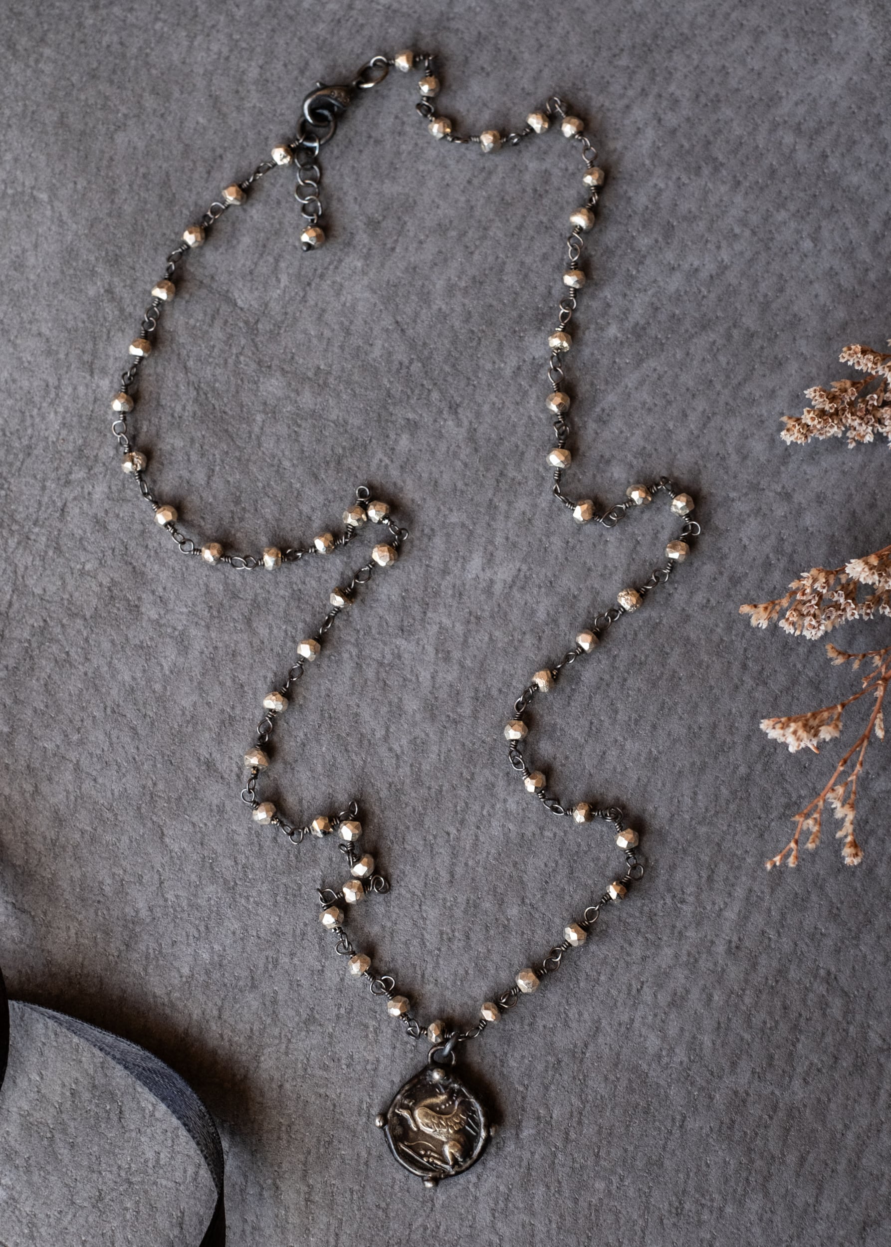 Pegasus and Urn Coin Necklace