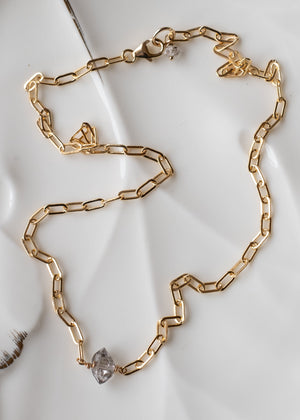 Herkimer Crystal Paperclip Choker