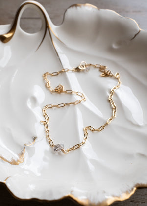 Herkimer Crystal Paperclip Choker