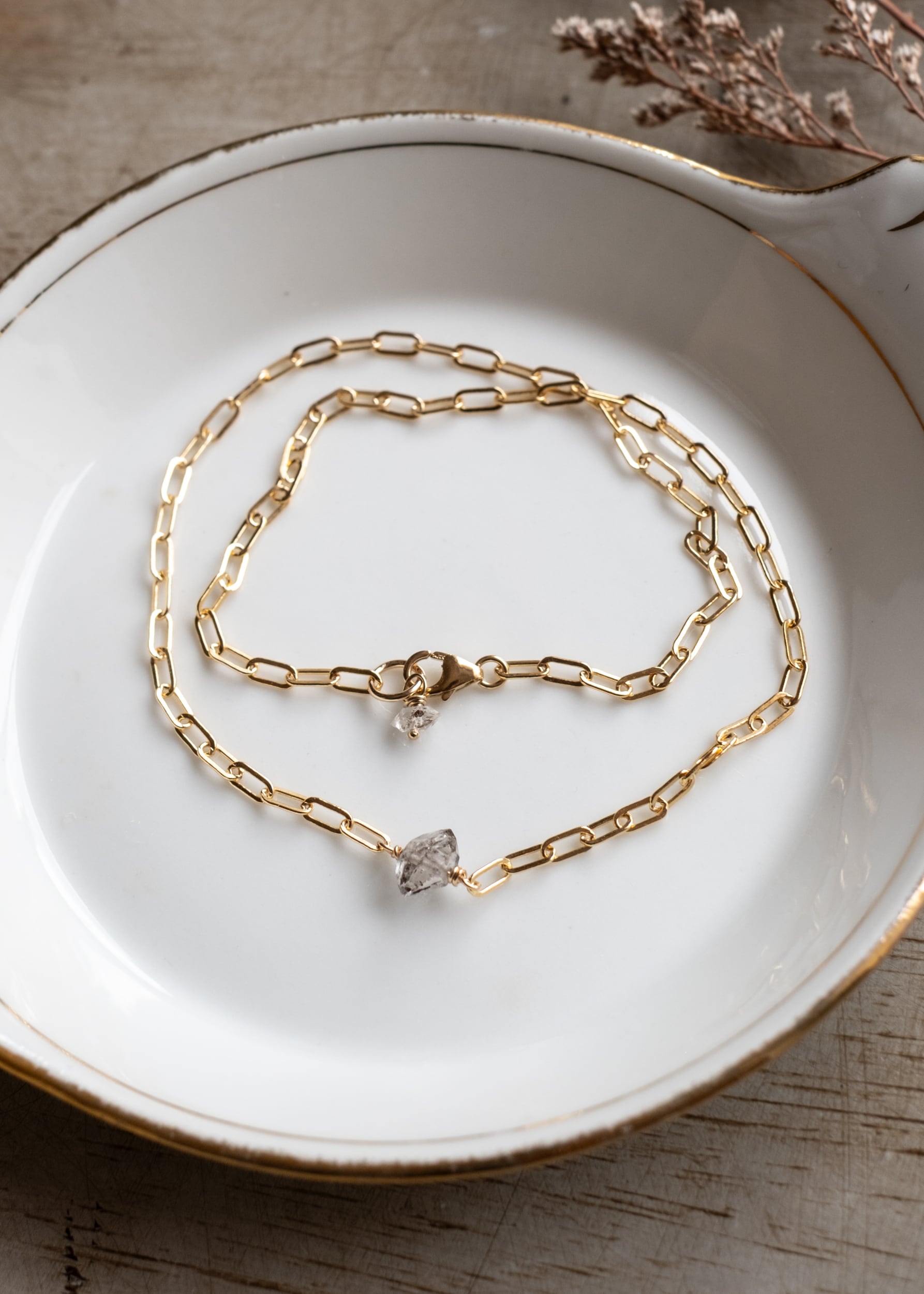 Herkimer Crystal Paperclip Choker