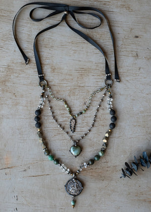 Greek Coin Triple-Tier Necklace