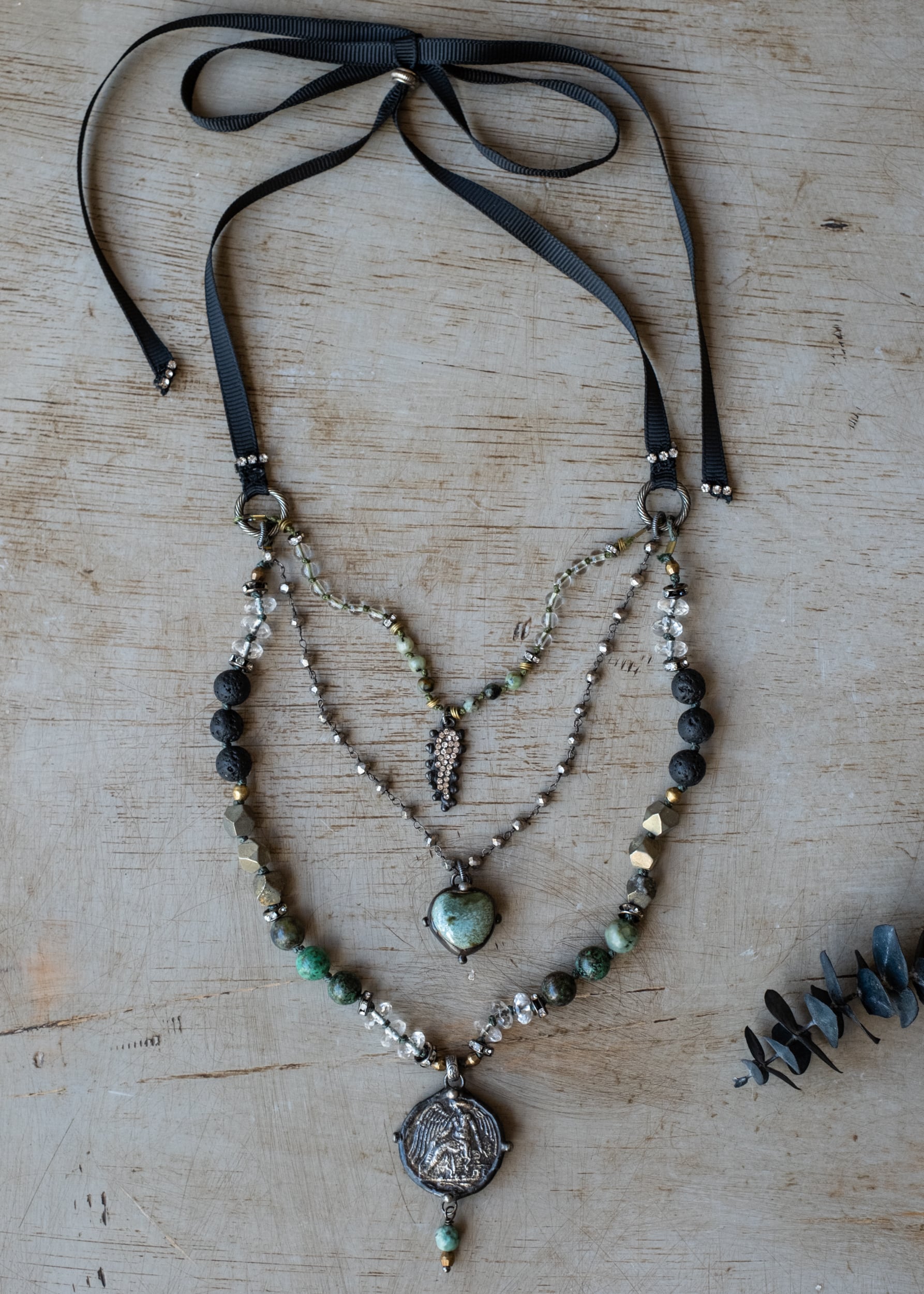 Greek Coin Triple-Tier Necklace