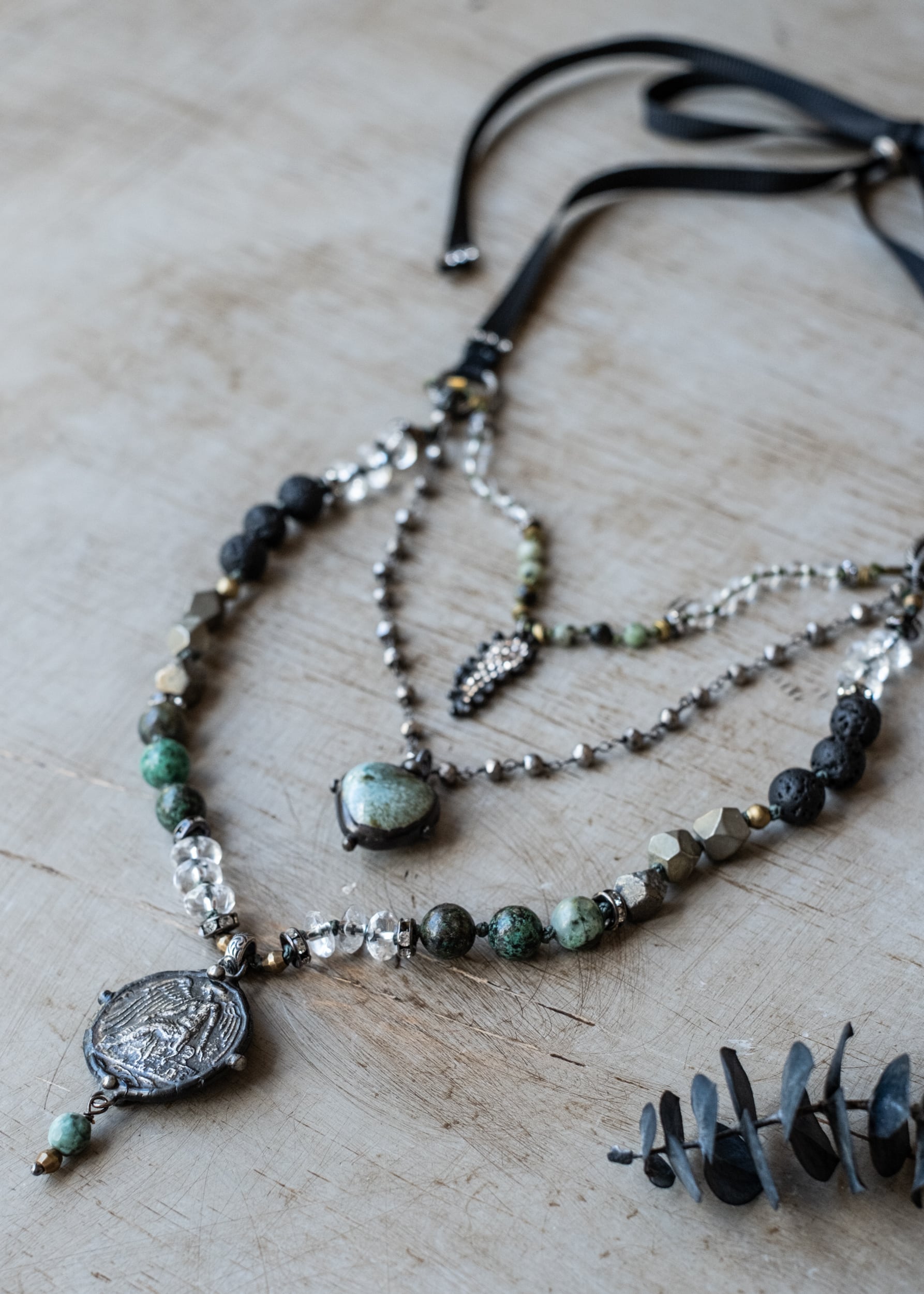 Greek Coin Triple-Tier Necklace