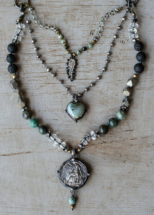 Greek Coin Triple-Tier Necklace