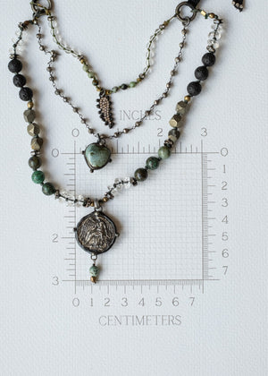 Greek Coin Triple-Tier Necklace