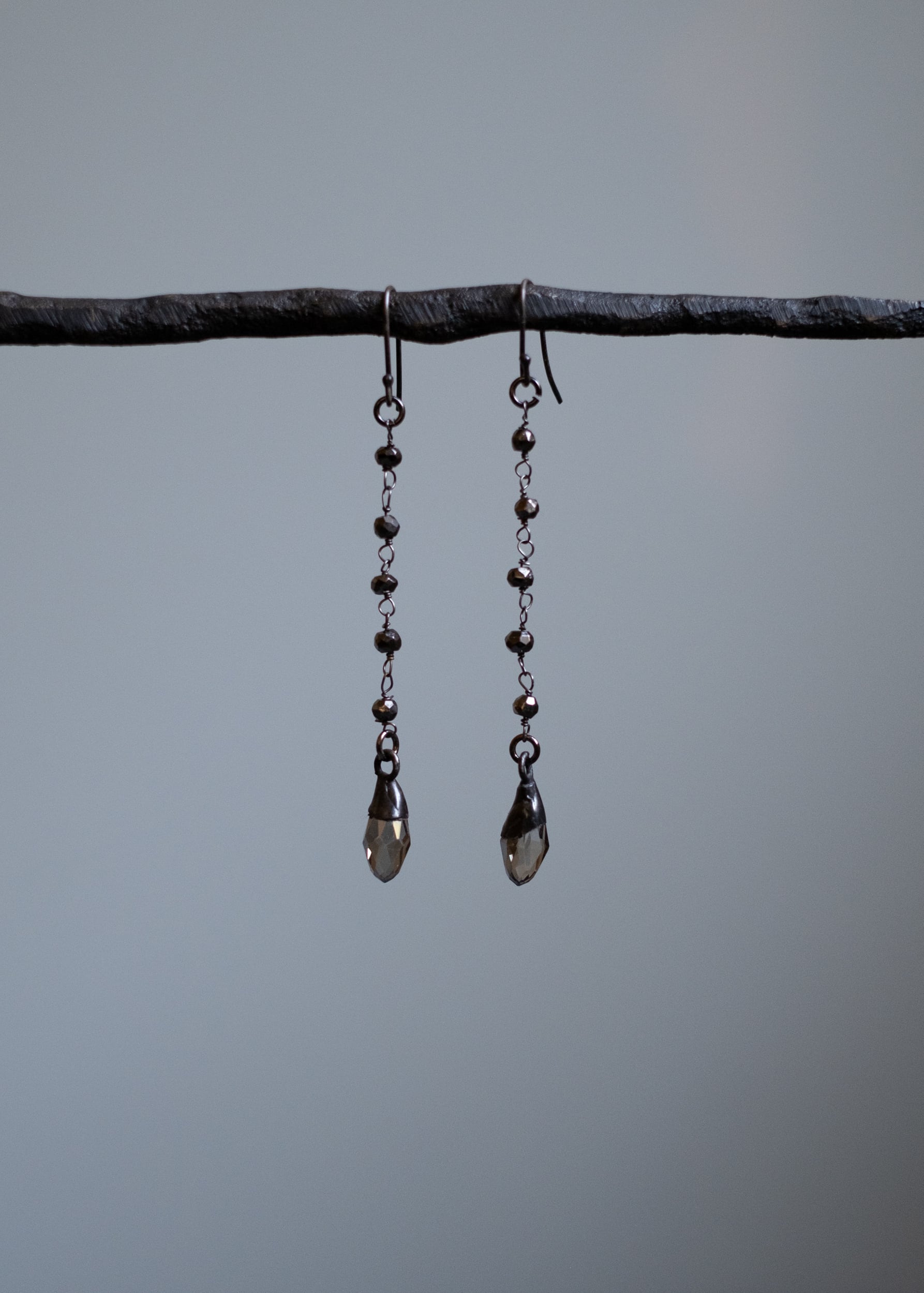 Romantic Pyrite & Crystal Earrings