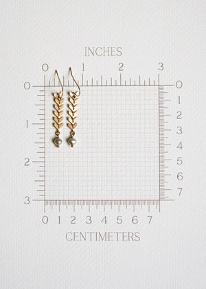 Modern Gold & Pearl Earrings