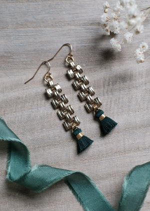 Gold Chain Tassel Earrings