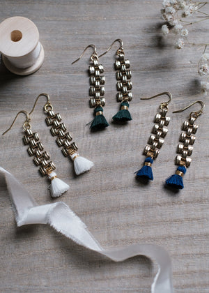 Gold Chain Tassel Earrings