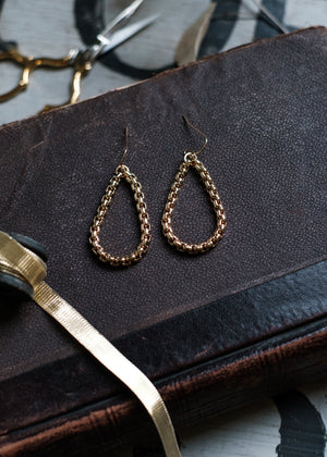 Gold Teardrop Chain Earrings