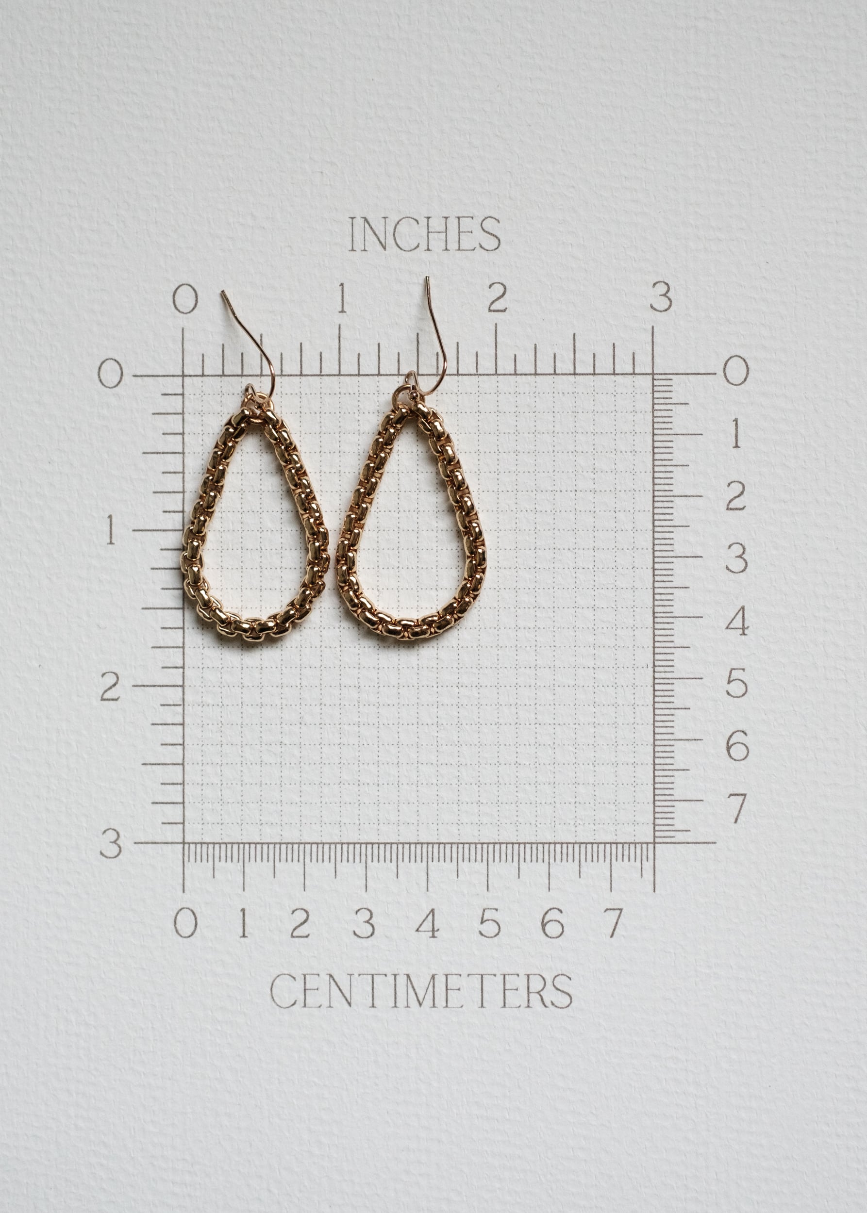 Gold Teardrop Chain Earrings