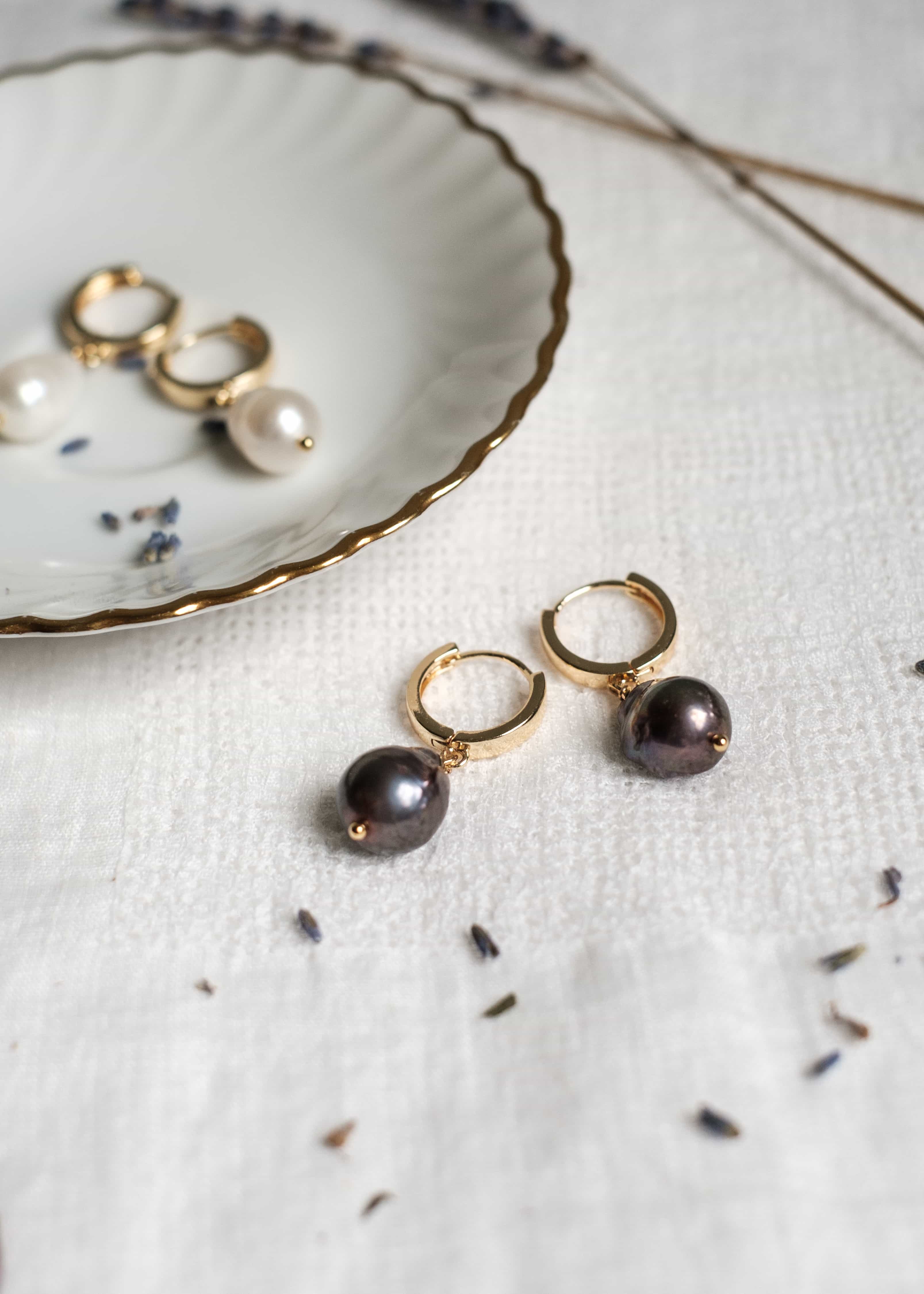 Baroque Pearl Hoop Earrings