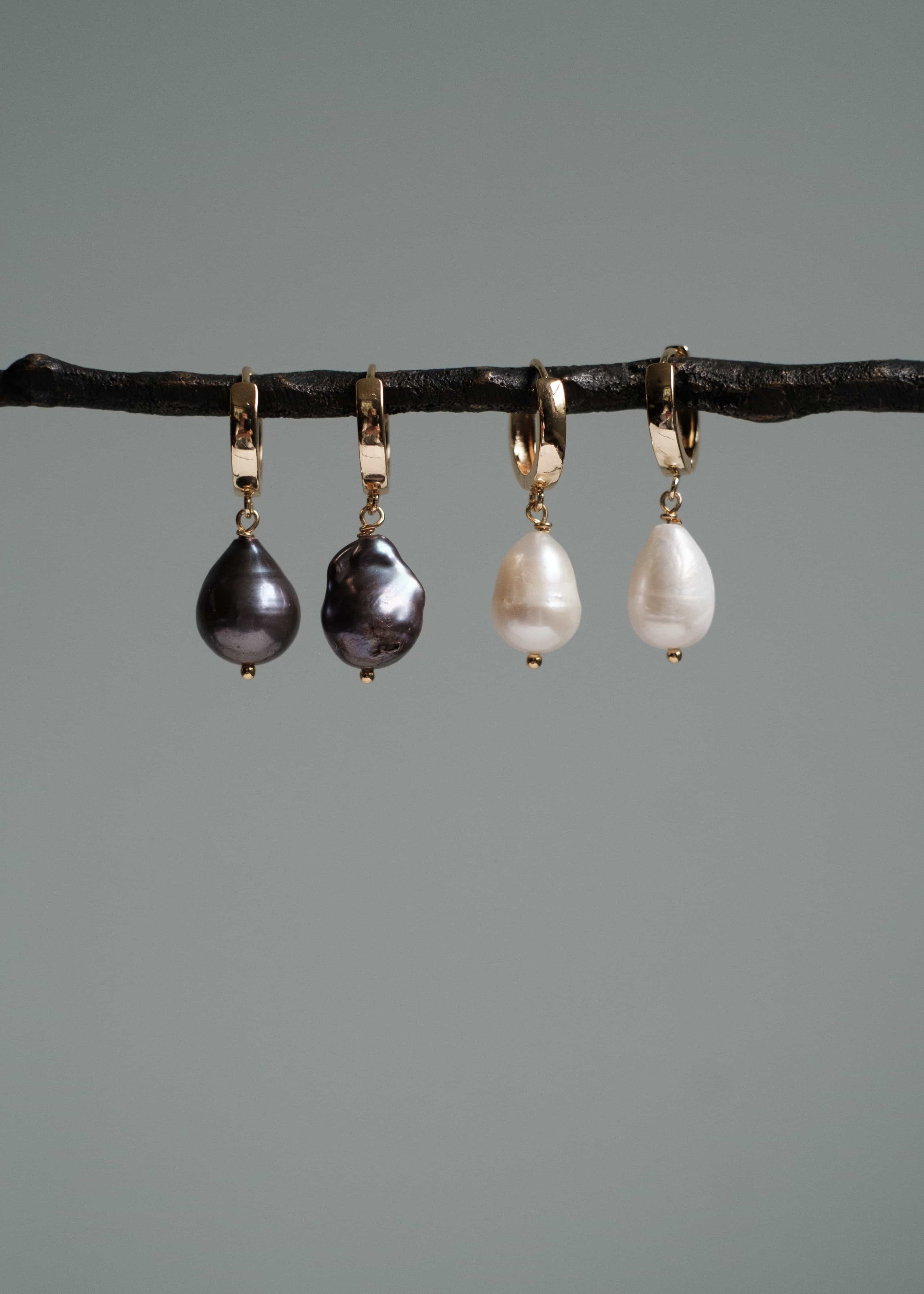 Baroque Pearl Hoop Earrings