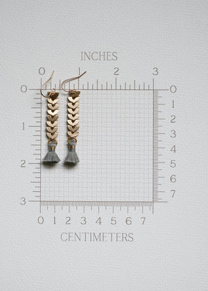 Fishbone Chain Tassel Earrings