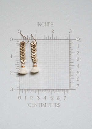 Fishbone Chain Tassel Earrings