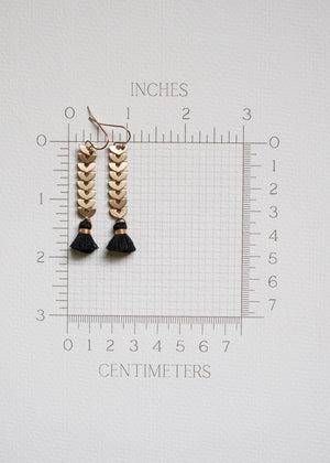 Fishbone Chain Tassel Earrings