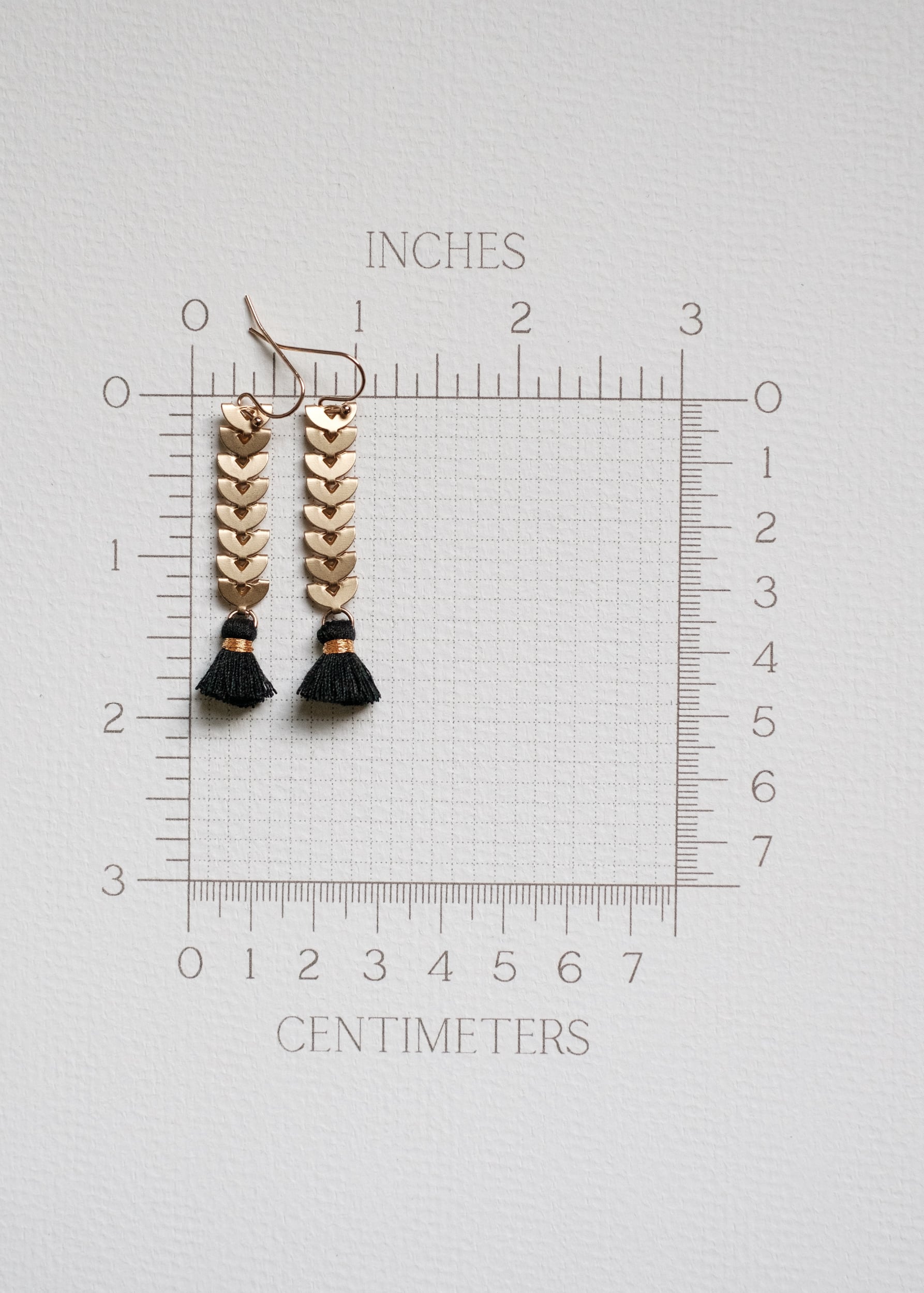 Fishbone Chain Tassel Earrings