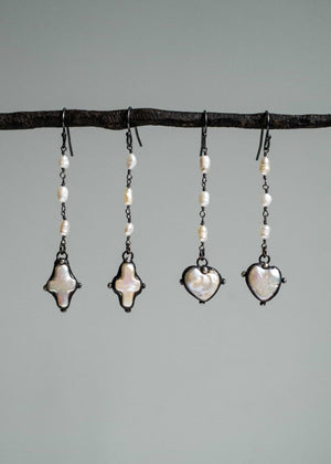 Vintage Pearl Rosary Earrings