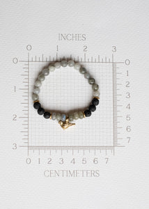 Harmony Bird Bracelet in Labradorite, Lava & Brass by Atelier 363, photo c