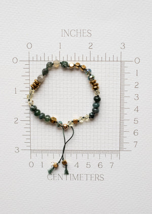 Olive Pearl and Moss Agate Adjustable Bracelet by Atelier 363, photo f