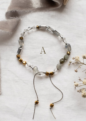 Labradorite and Crystal Quartz Adjustable Bracelet by Atelier 363, photo c