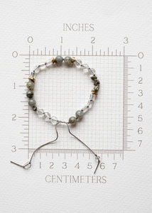 Labradorite and Crystal Quartz Adjustable Bracelet by Atelier 363, photo e