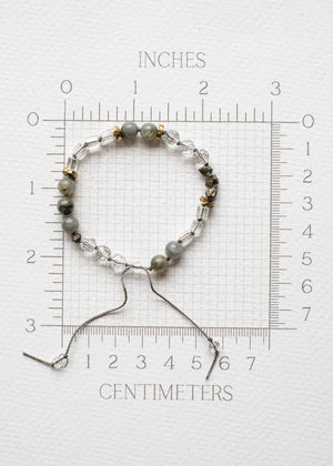 Labradorite and Crystal Quartz Adjustable Bracelet by Atelier 363, photo e