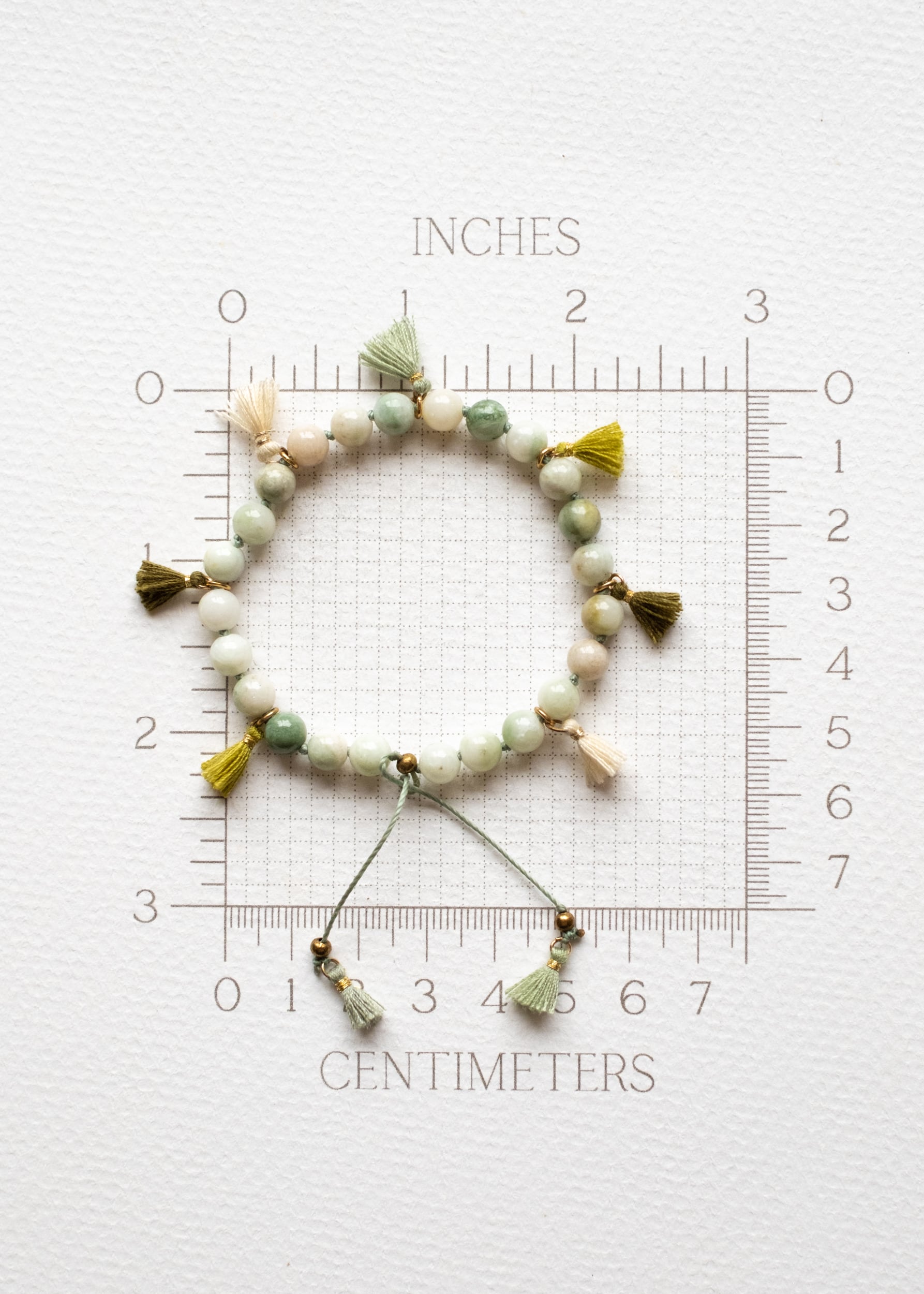 Jade Tassel and Prehnite Adjustable Bracelet by Atelier 363, photo f