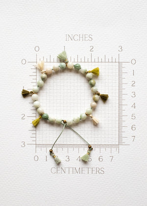 Jade Tassel and Prehnite Adjustable Bracelet by Atelier 363, photo f