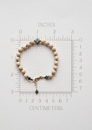 Fossil and Hematite Cross Bracelet by Atelier 363, photo e