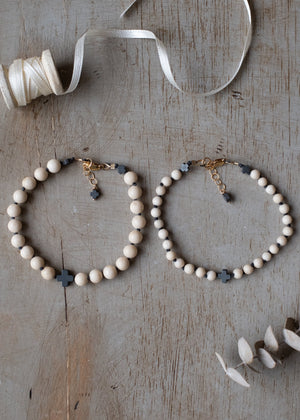Fossil and Hematite Cross Bracelet by Atelier 363, photo d