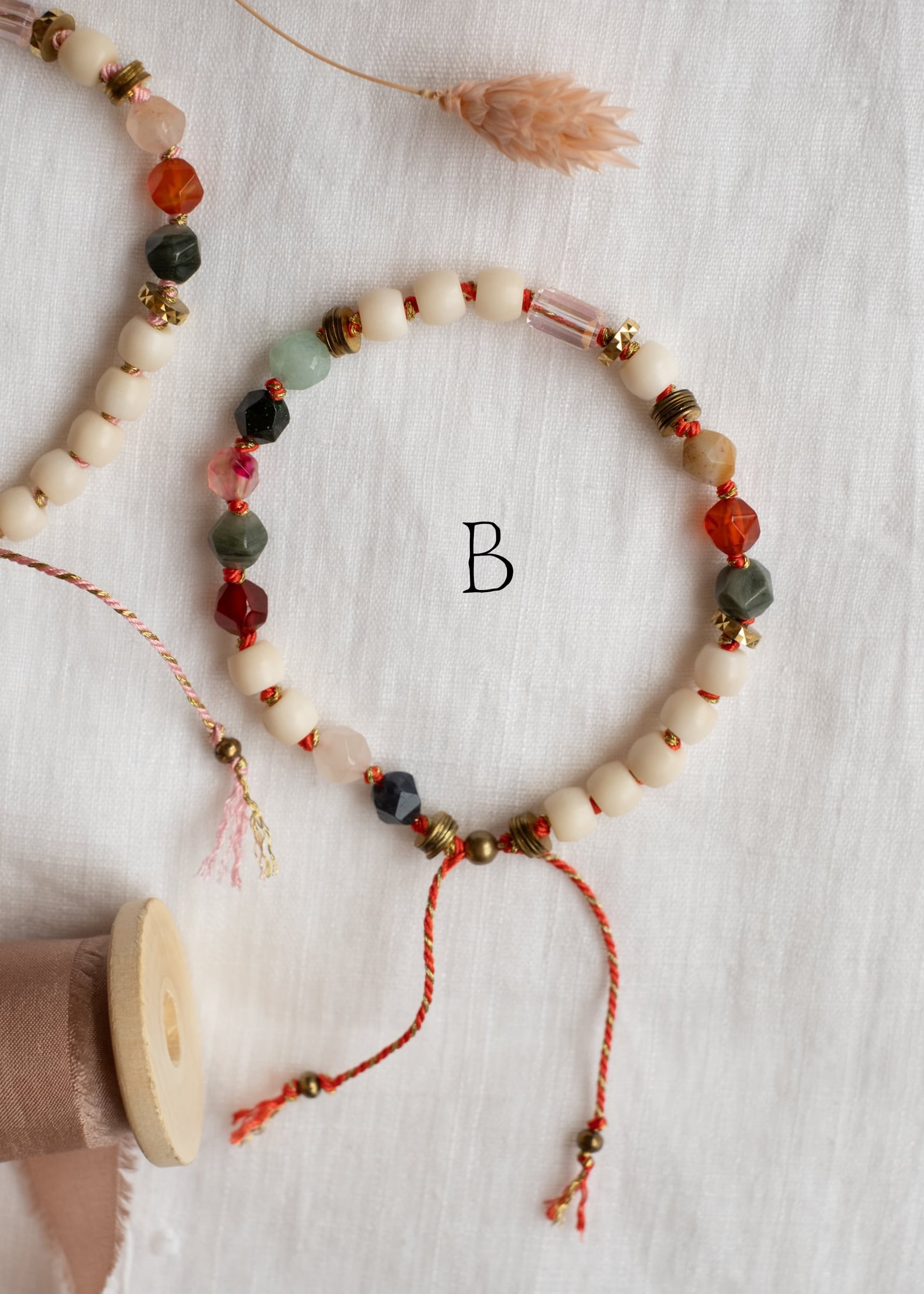 Carnelian and Bone Adjustable Bracelet by Atelier 363, photo d