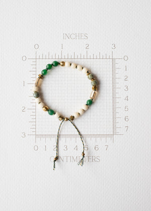Bone and Jade Adjustable Bracelet in Green or Blue by Atelier 363, photo e