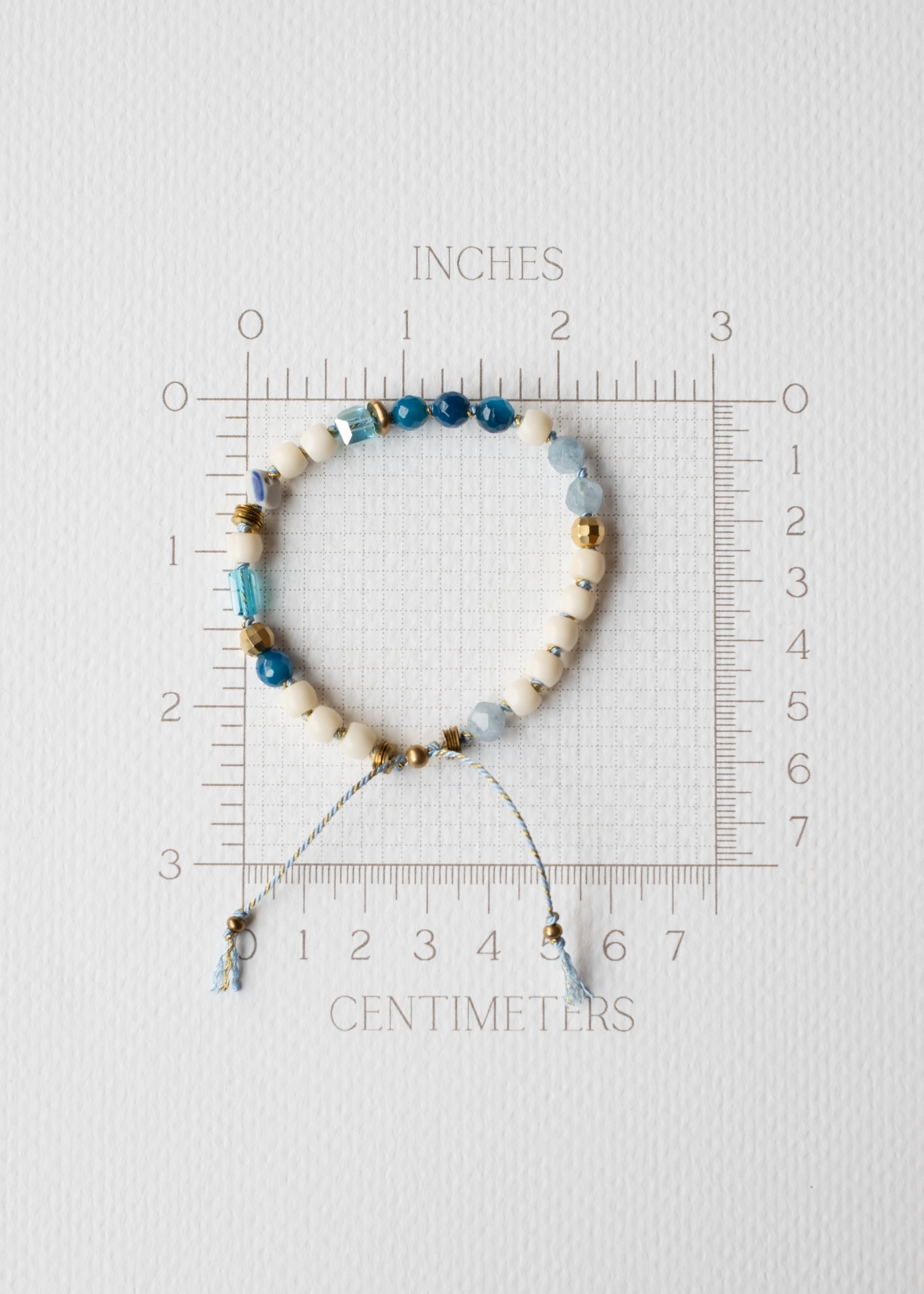 Bone and Jade Adjustable Bracelet in Green or Blue by Atelier 363, photo f