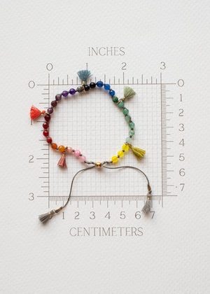 Rainbow Agate Tassel Adjustable Bracelet by Atelier 363, photo d