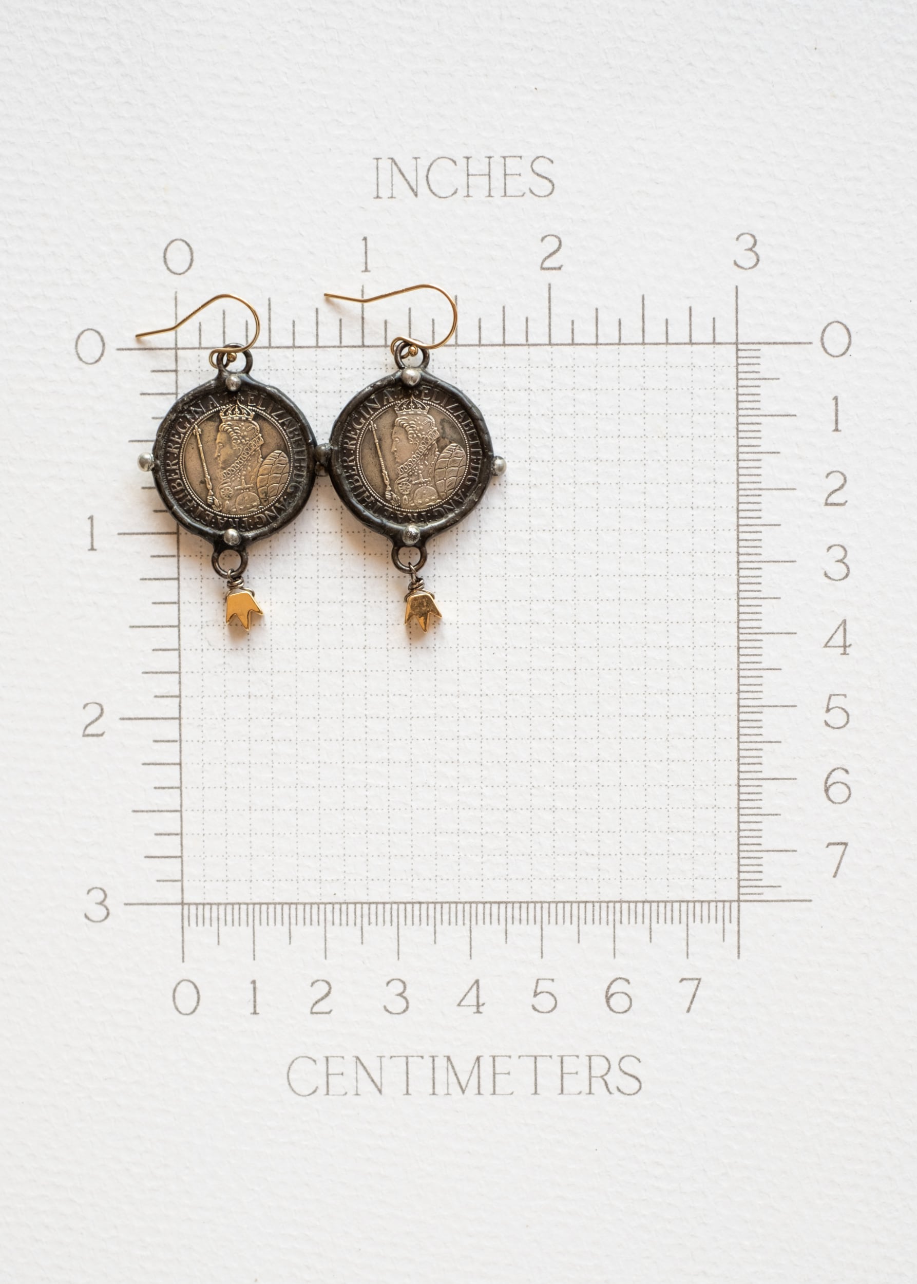 Tudor Queen Coin Earrings by Atelier 363, photo d