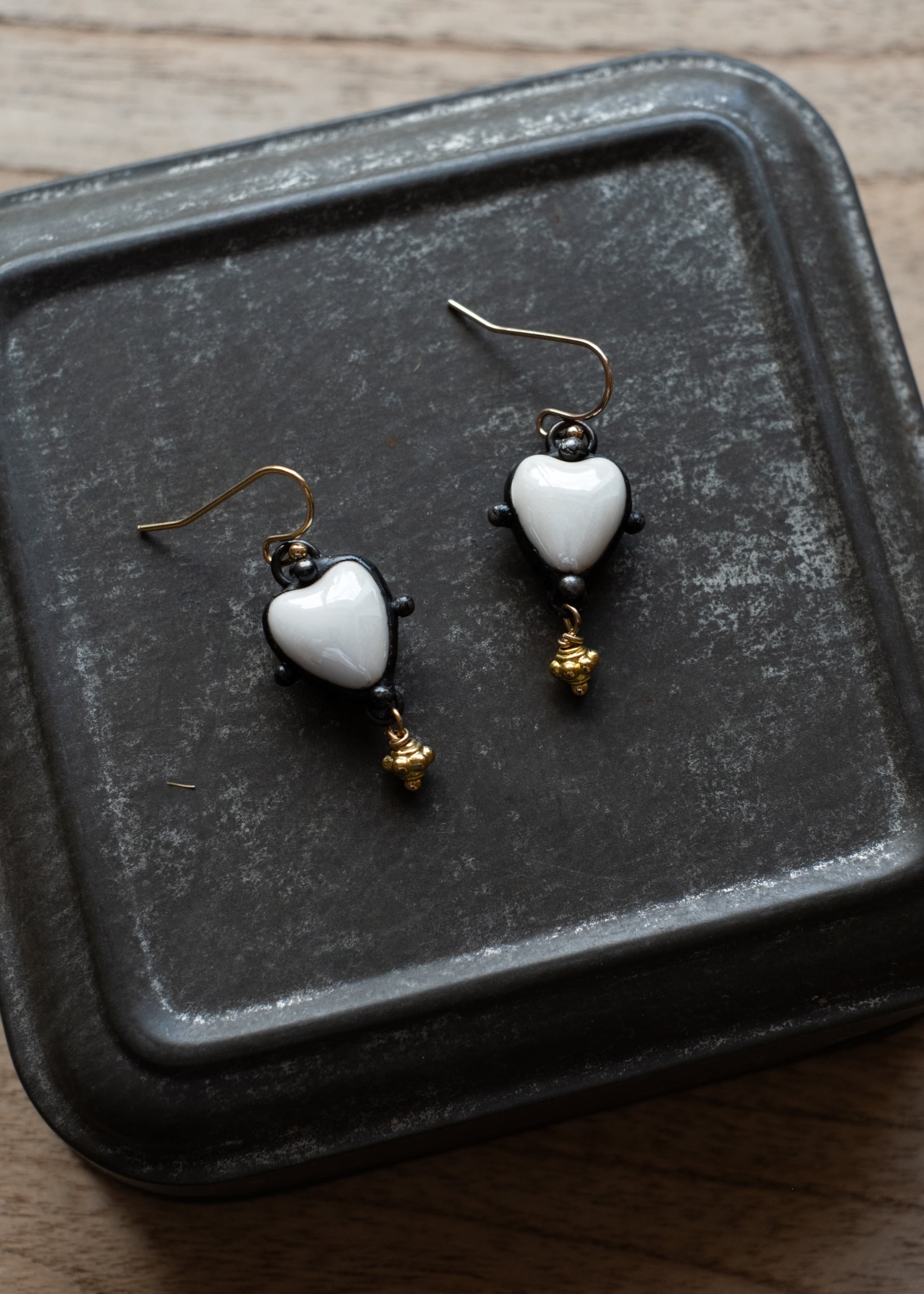 Eternal Heart Ceramic Earrings by Atelier 363, photo a