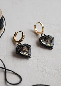 Midnight Mirror Heart Earrings by Atelier 363, photo a