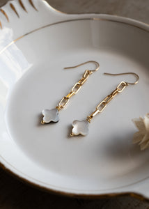 Golden Link and Pearl Clover Earrings by Atelier 363, photo b