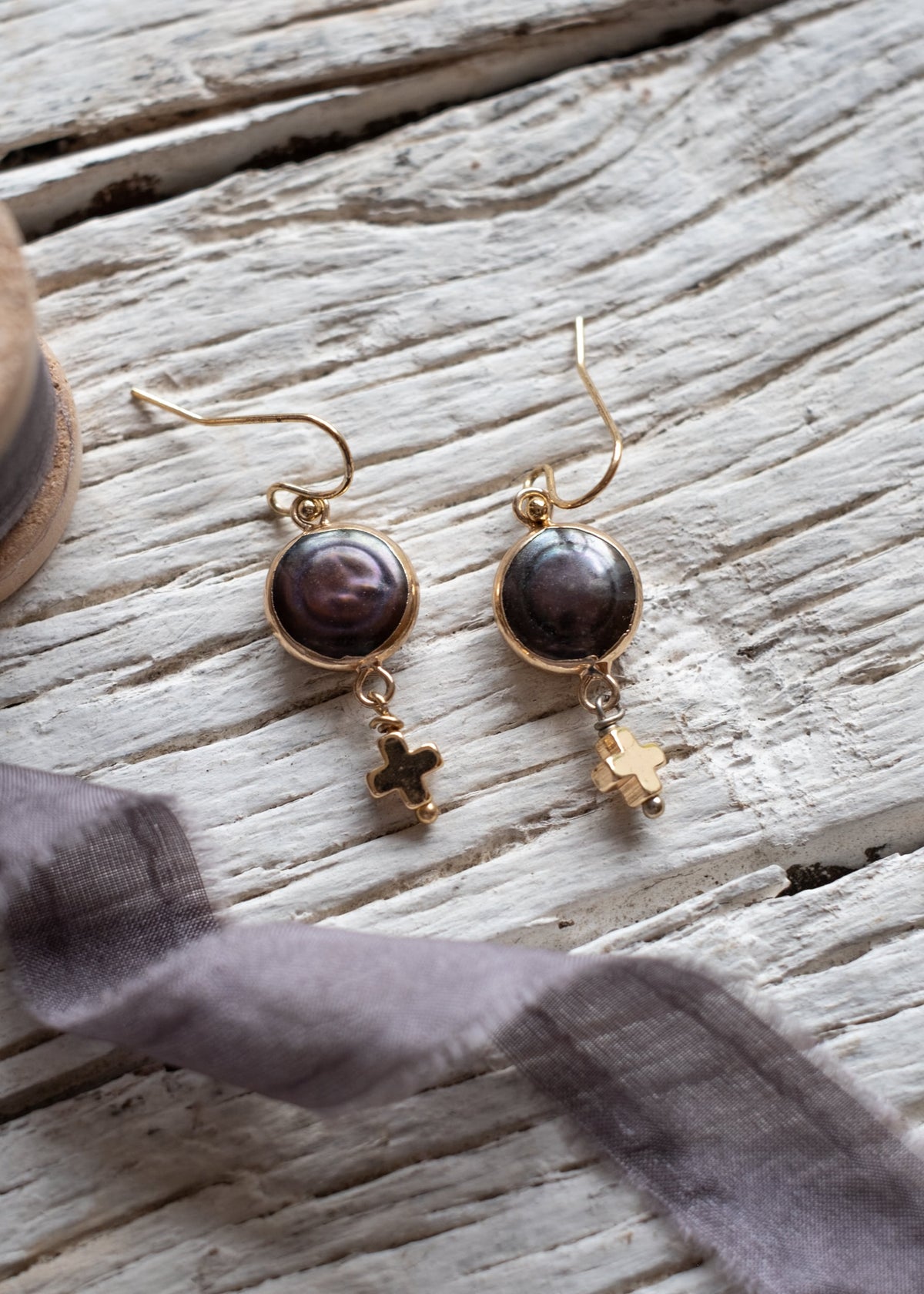 Midnight Glow Cross Earrings by Atelier 363, photo a