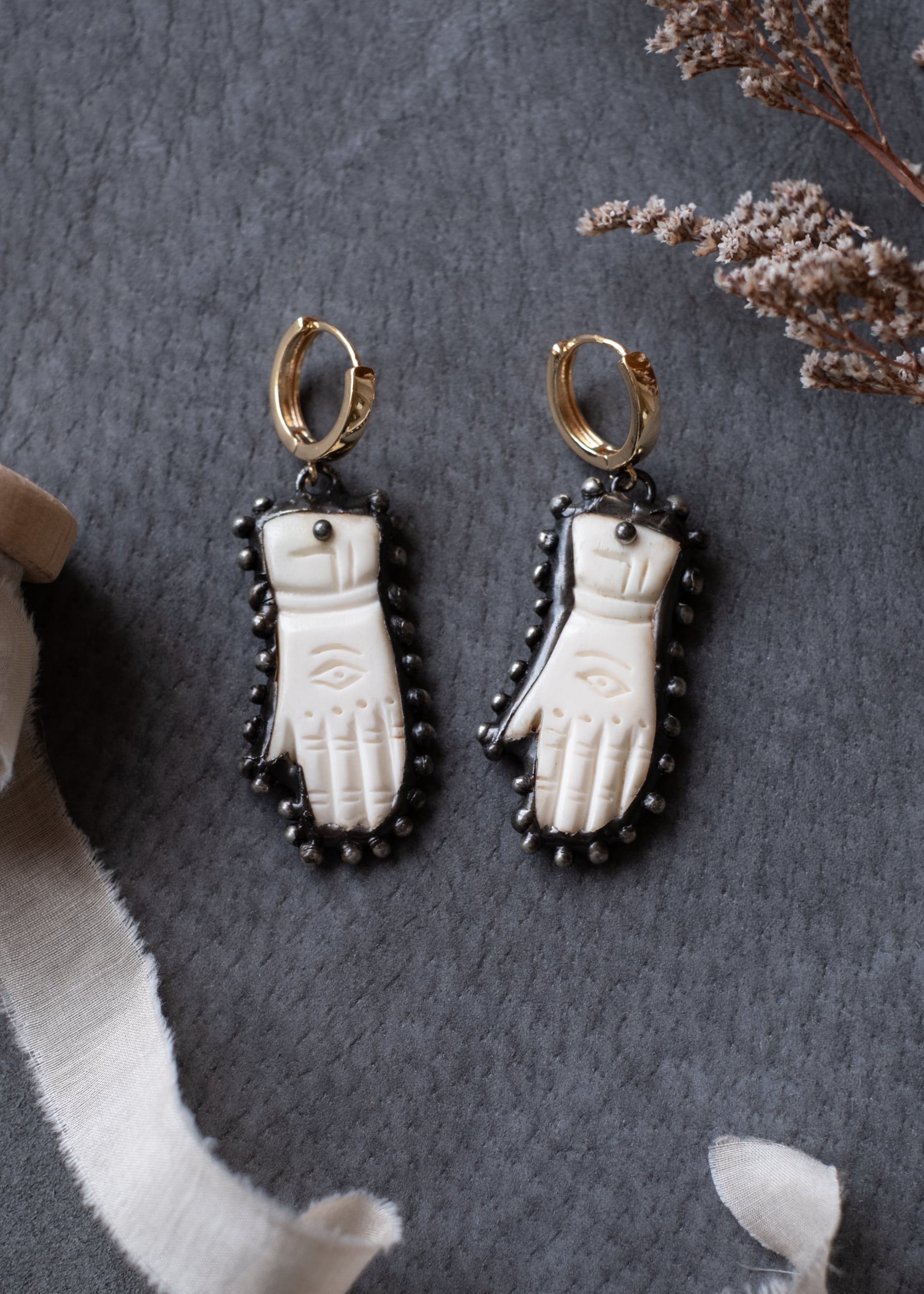 Mystic Hand Talisman Earrings by Atelier 363, photo a