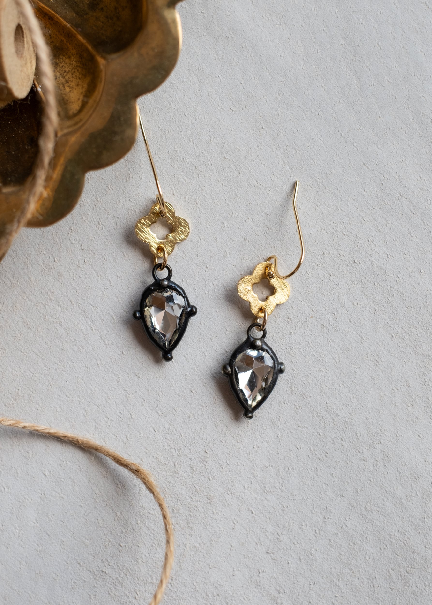 Golden Luster Teardrop Earrings by Atelier 363, photo a